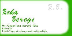 reka beregi business card